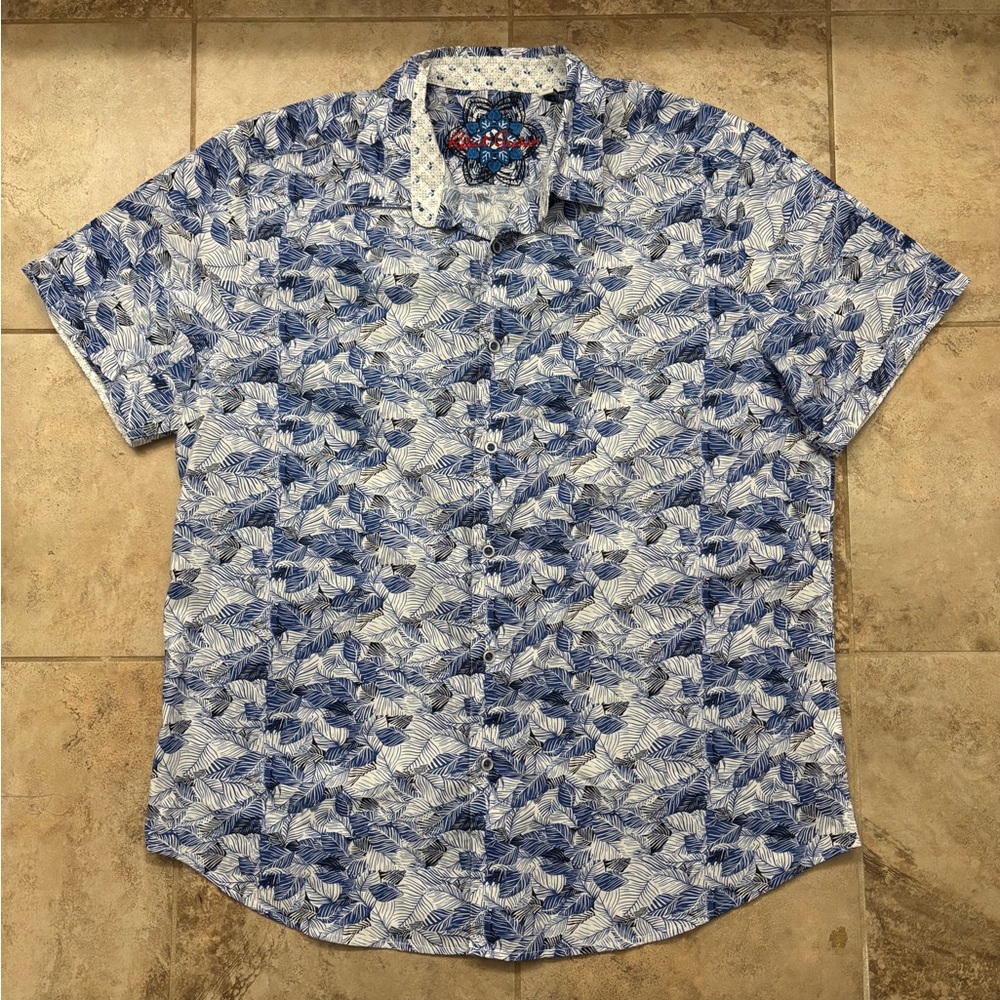 Robert Graham Cedar Grove Classic Fit Button Up Short Sleeve Shirt Mens Size 2XL